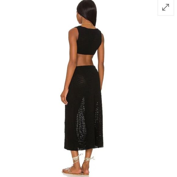 DEVON WINDSOR Sonya dress Black crochet Cut-Out Midi Revolve S - Picture 3 of 8